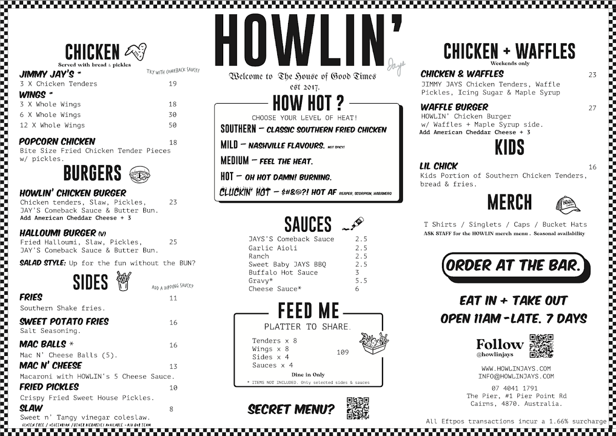 Menu - Howlin' Jay's photo 2