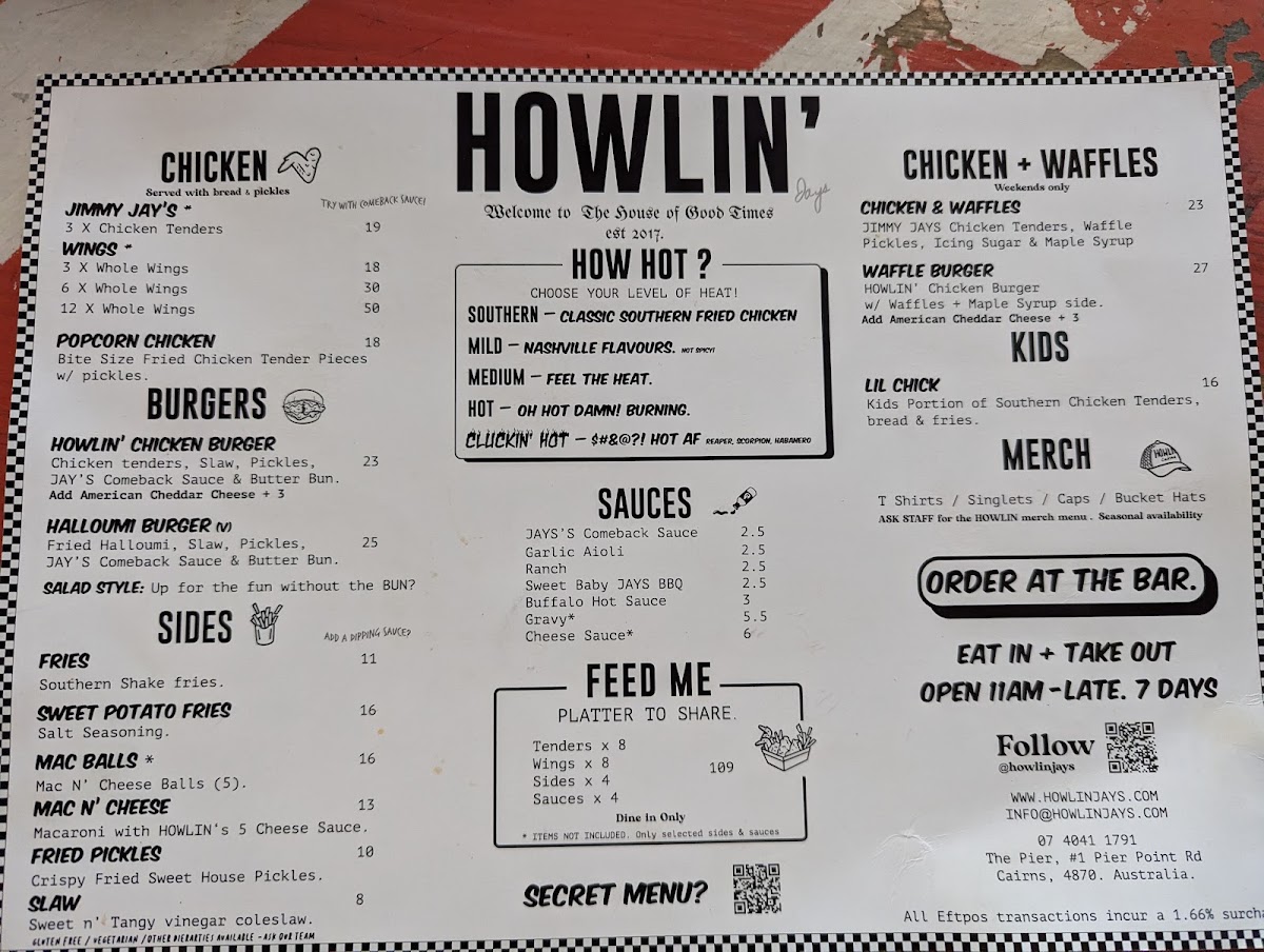 Menu - Howlin' Jay's photo 5