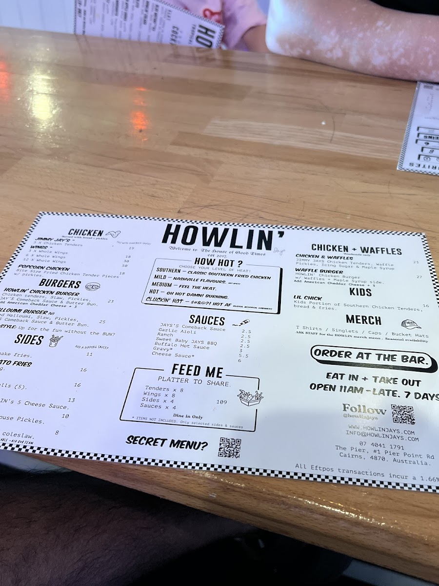 Menu - Howlin' Jay's photo 7
