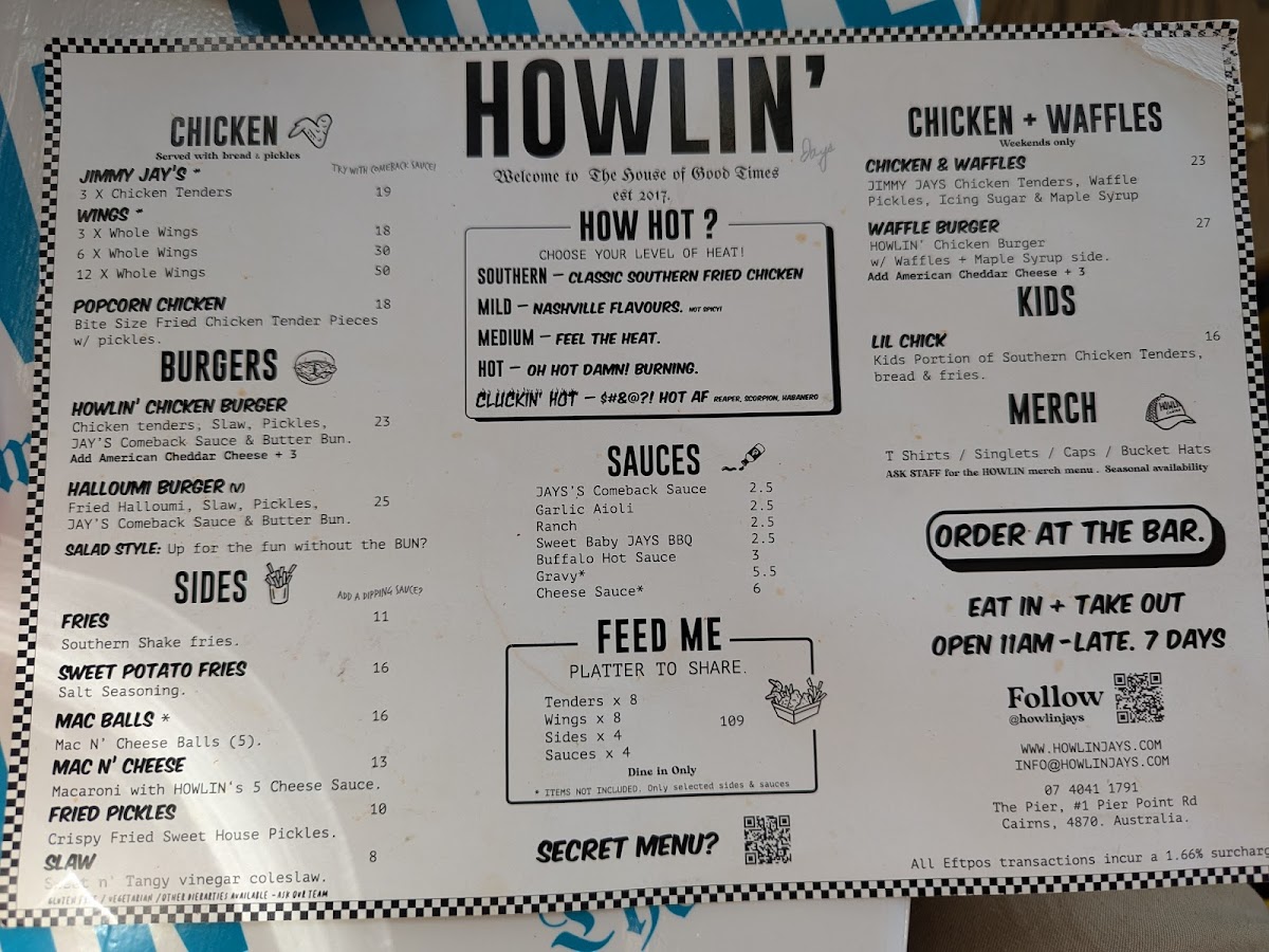 Menu - Howlin' Jay's photo 8